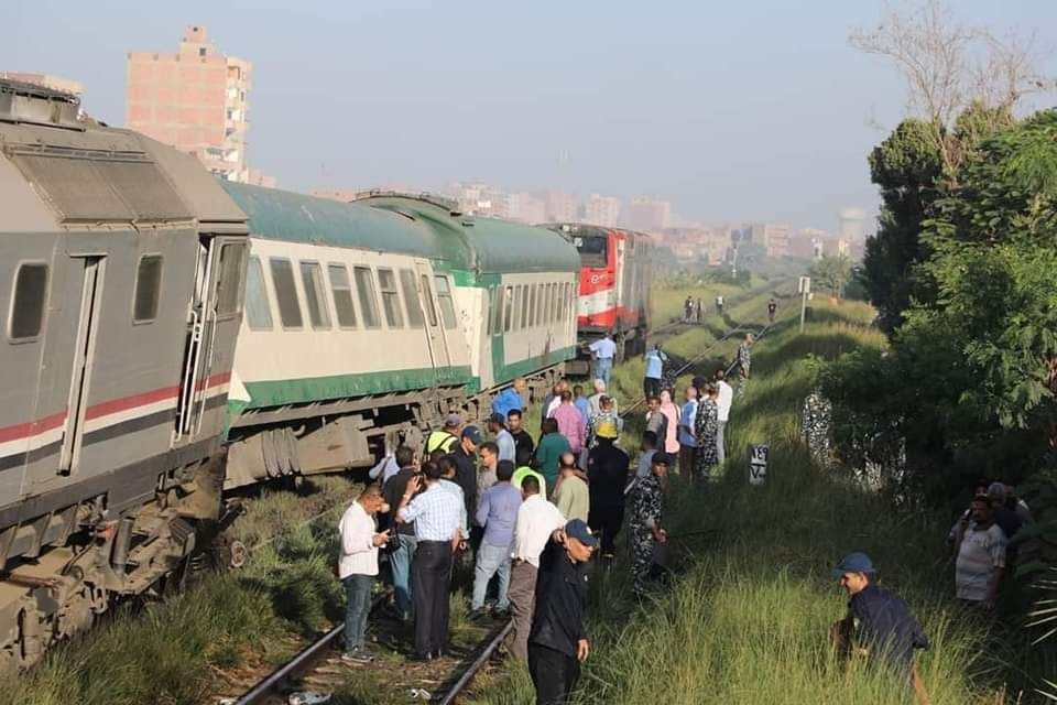 حادث تصادم قطار النوم بالمنيا