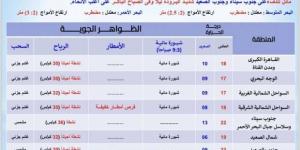 هيئة الأرصاد: 3 ظواهر جوية والصغرى تسجل 6 درجات غدا - تدوينة الإخباري