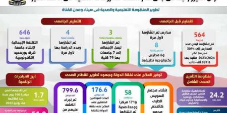 أرض الفيروز تبدأ جني ثمار ملحمة مشروعات التنمية خلال 10 سنوات (إنفوجراف) - تدوينة الإخباري