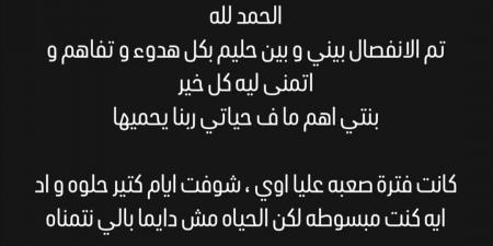 طلاق البلوجر أمل سمير والفنان حليم بركات.. تفاصيل - تدوينة الإخباري