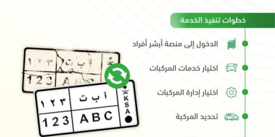 "المرور" توضح خطوات لاستبدال اللوحات التالفة والمفقودة عبر أبشر - تدوينة الإخباري