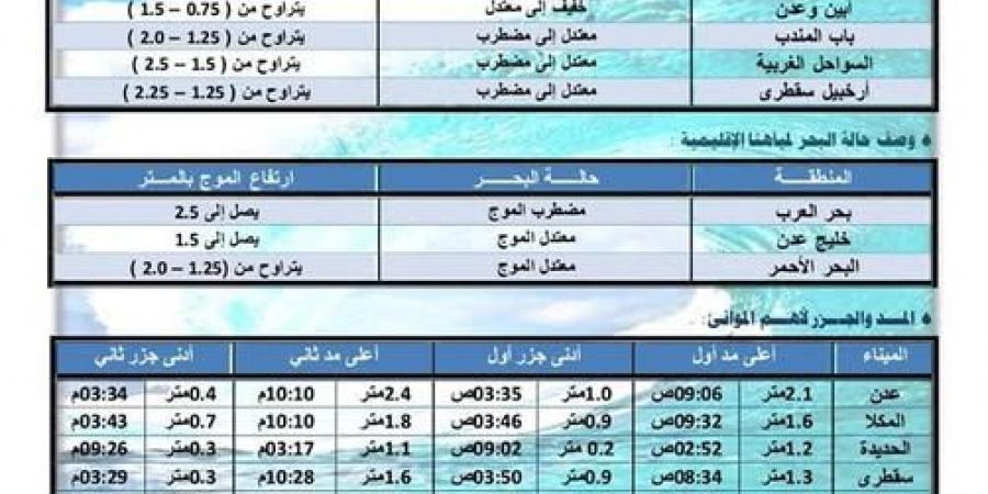 النشرة الجوية.. حالة الطقس في اليمن اليوم الأحد 2 فبراير 2025 - تدوينة الإخباري