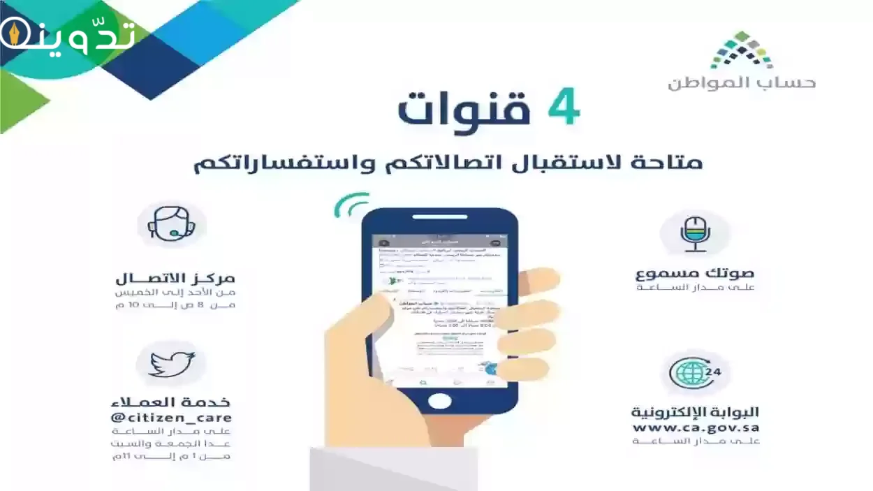 التواصل مع الدعم الفني حساب المواطن