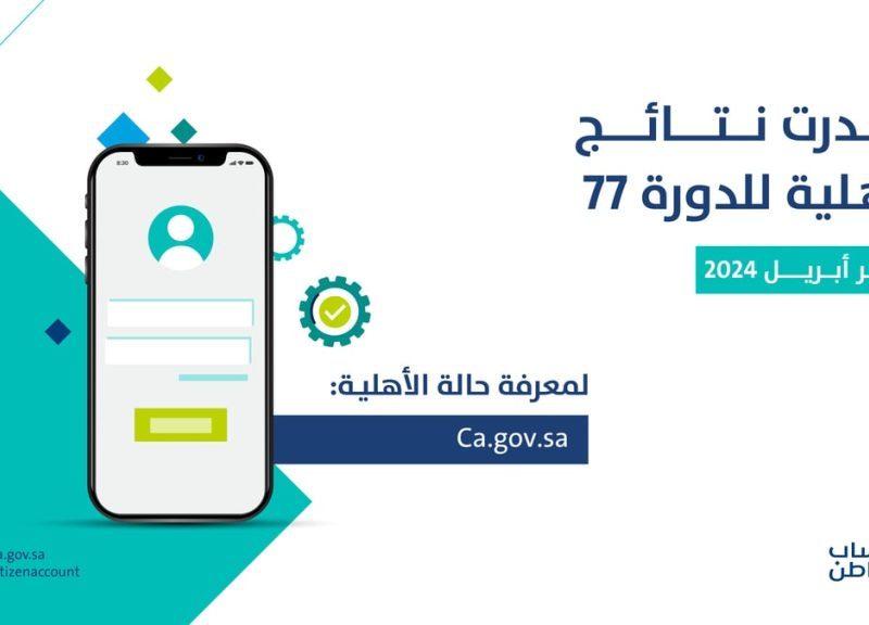 الاستعلام عن أهلية حساب المواطن الدفعة 77 800x576 1