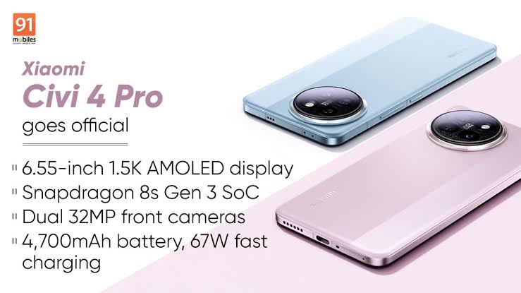 "بكاميرا سيلفي مُزدوجة" تعرف الآن على سعر ومواصفات هاتف Xiaomi Civi 4 Pro 4 images 2024 03 24T150350.342