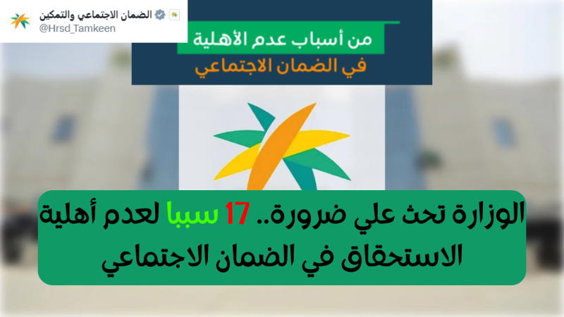 17 سببا لعدم أهلية الاستحقاق في الضمان الاجتماعي المطور وعدم الحصول علي المعاش 1 17 سببا لعدم أهلية الاستحقاق في الضمان الاجتماعي