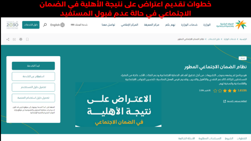 خطوات تقديم اعتراض على نتيجة الأهلية في الضمان الاجتماعي