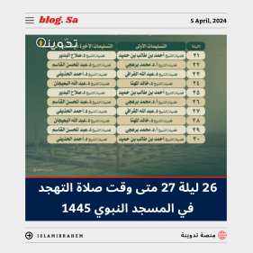 وقت صلاة التهجد في المسجد النبوي