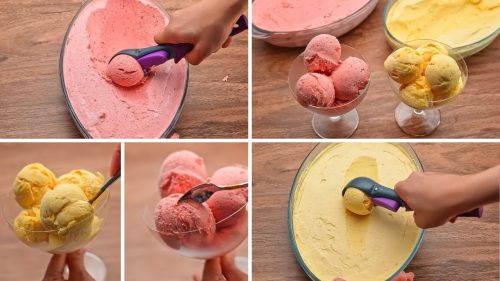 أيس كريم فراولة ومانجو