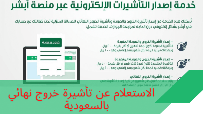 استعلام عن تأشيرة خروج نهائي