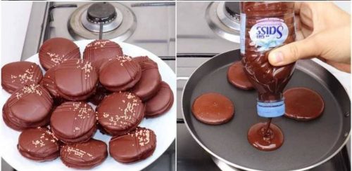 بسكويت الطاسة بالشوكولاتة