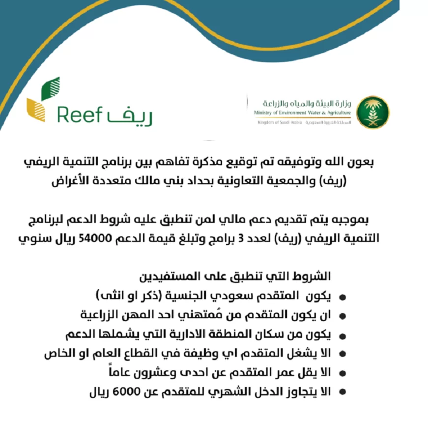 رابط ريف reef.gov.sa لدعم الأسر المنتجة 1445 .. الشروط والخطوات والأوراق المطلوبة 2 شروط دعم ريف