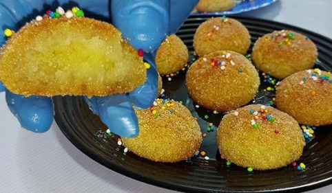 طريقة عمل كرات البسبوسة بجوز الهند