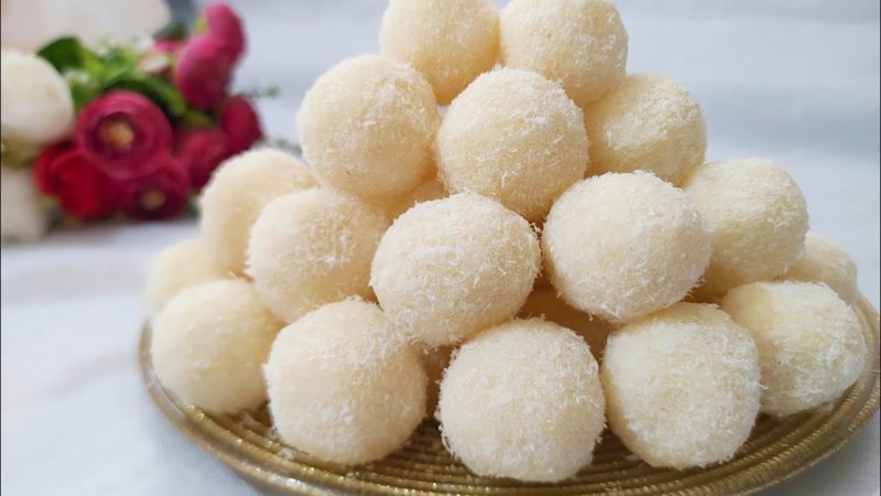 حلوى شهية ومغذية كرات جوز الهند الاقتصادية في المنزل بكل سهولة 1 كرات جوز الهند