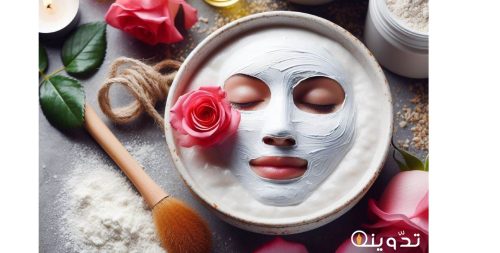 ماسك النشا وماء الورد