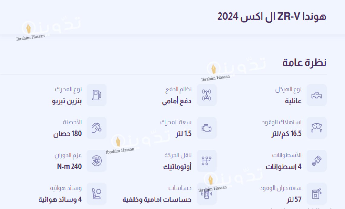 سيارة هوندا ZR-V 2024 بتصميم انسابي عصري حديث 2 محرك هوندا ZR-V 2024